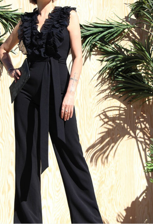 Ruffled Knit Jumpsuit